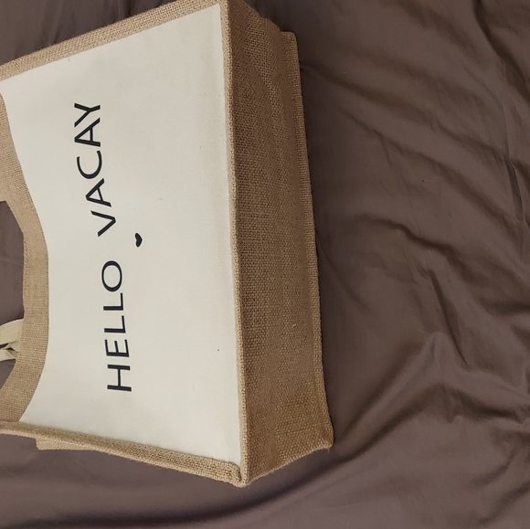HELLO VACA BURLAP TOTE BAG - Picture 3 of 6